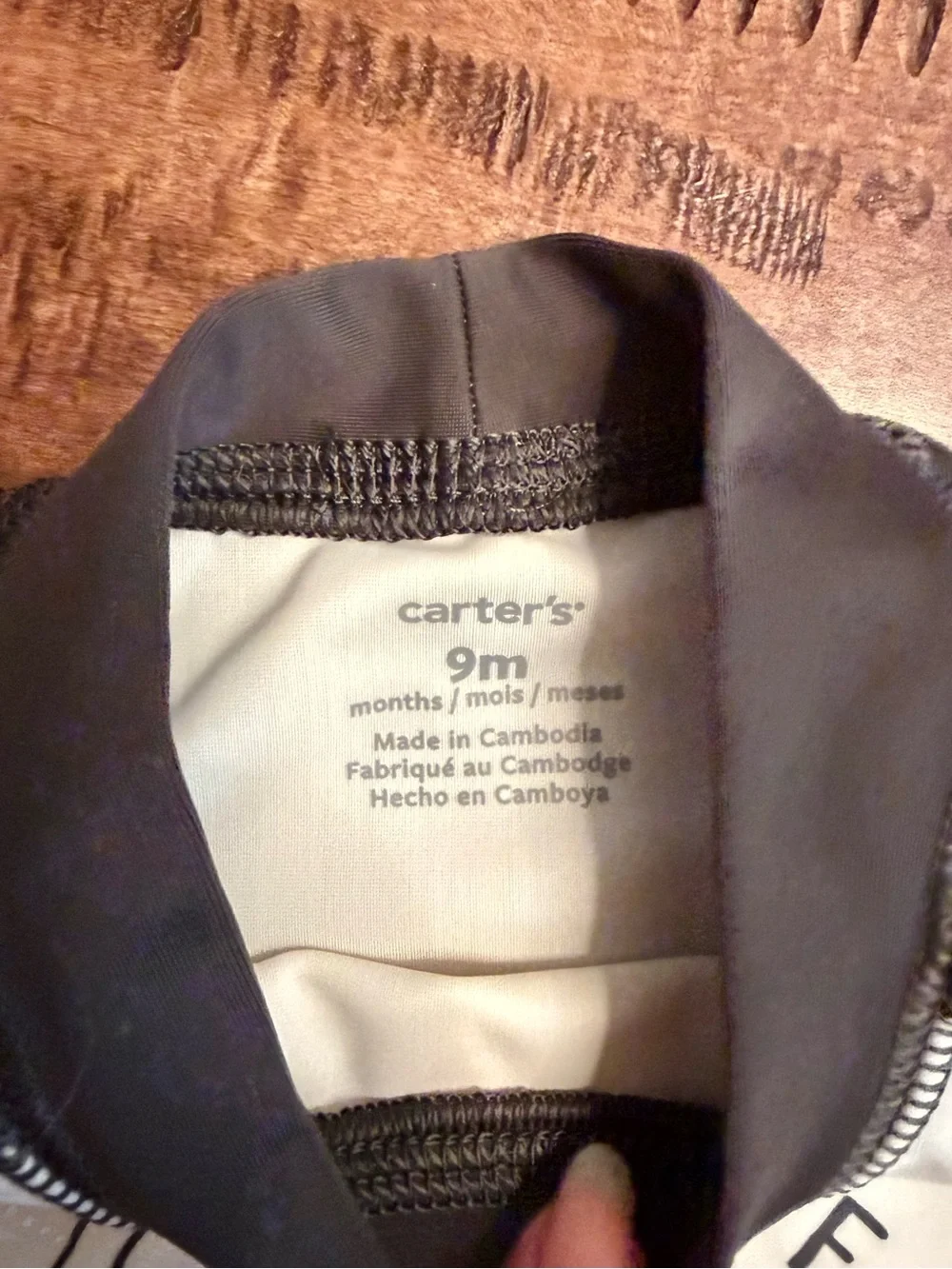 Carter's White and Dark Gray Baby Rash Guard Top